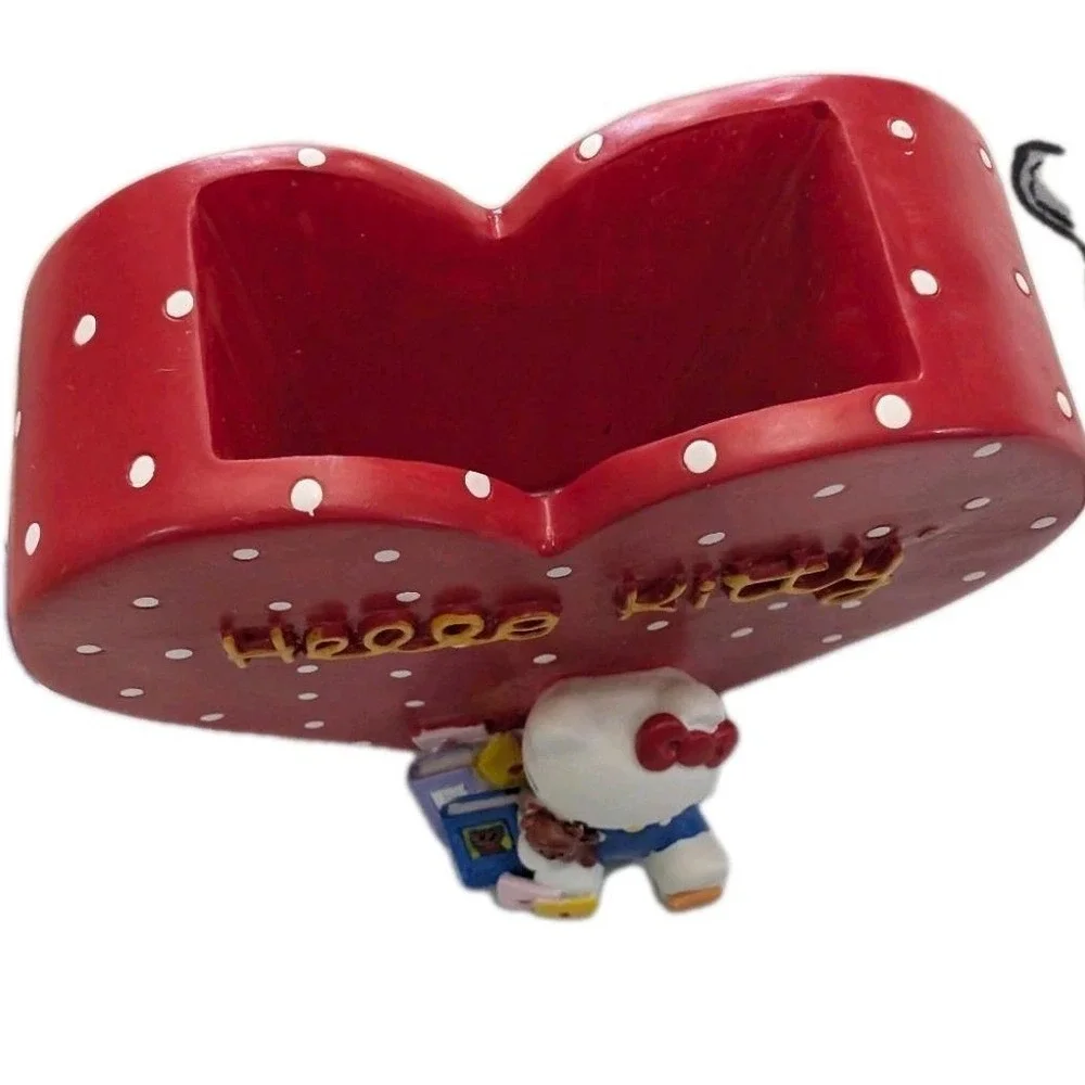 Vintage Hello Kitty Pencil Holder 1997 Red Heart Polkadot 1st Edition